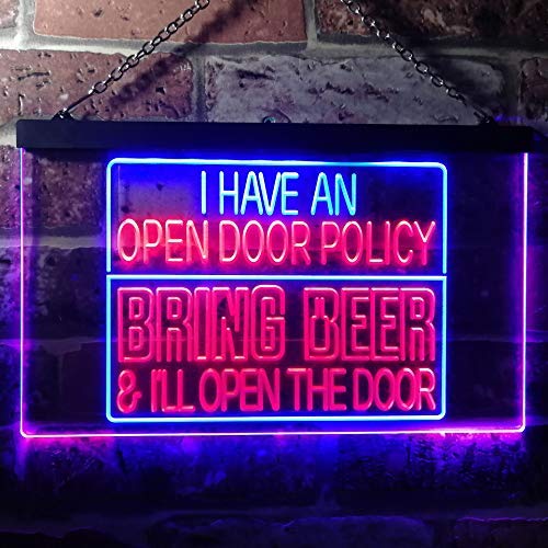 Open Door Dual LED Neon Light Sign